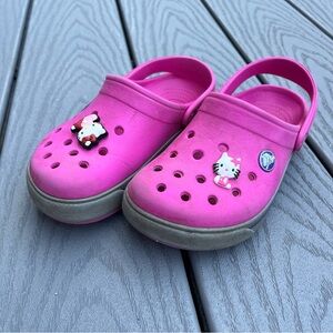 Crocs Hello Kitty shoes pink crocs with Hello Kitty charms size 13